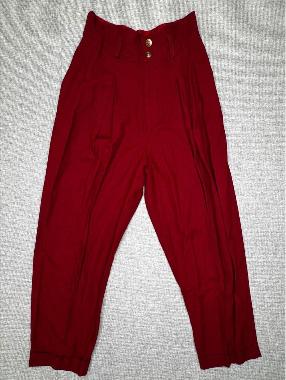 Vintage Opera Pants by Mimi Burnt Orange High Waisted Pleated Trousers